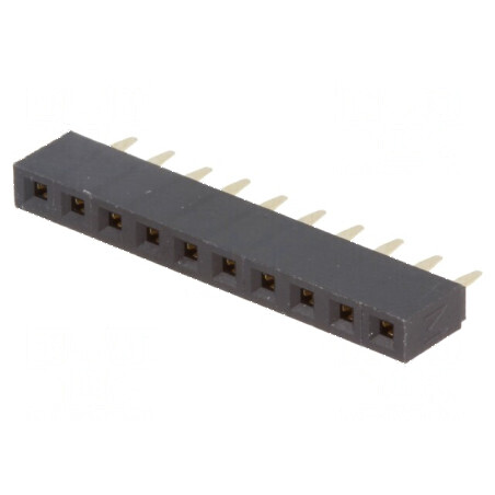 Conector şiruri pini soclu mamă 10 pini 2,54mm THT 1x10 - Componentă electronică de calitate | Electronic-mag.ro | Componente Electronice