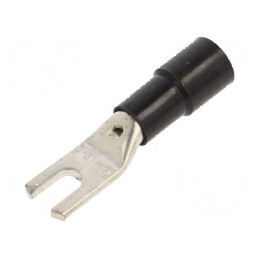 Furcă M5 Crimpată pe Cablu Izolată Neagră Ø 5,3mm 16mm² | Electronic-mag.ro | Componente Electronice