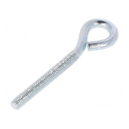 Cârlig inelar din oțel zincat, lungime filet 60mm, lungime totală 100mm | Electronic-mag.ro | Componente Electronice