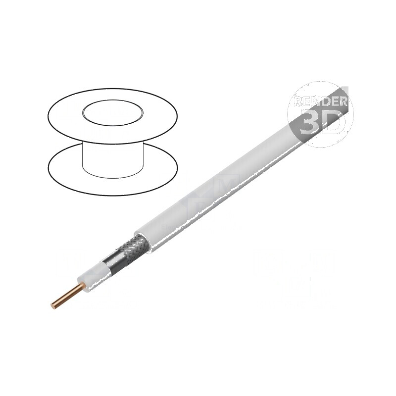 Cablu Coaxial RG6 cu Sârmă din Cupru și PVC Alb, 100m, Diametru 7mm | Electronic-mag.ro | Componente Electronice Cablu Coaxial RG6 cu Sârmă din Cupru și PVC Alb, 100m, Diametru 7mm | Electronic-mag.ro | Componente Electronice