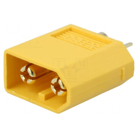 Conector Alimentare DC Mufă XT60 Tată cu 2 PIN pentru Cablu de Lipire | Electronic-mag.ro | Componente Electronice