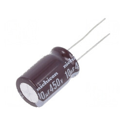 Condensator electrolitic THT 10uF 450VDC Ø12,5mm x 20mm ±20% - Componentă electronică de înaltă performanță | Electronic-mag.ro | Componente Electronice