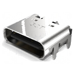 Conector USB C Soclu SMT cu 16 PIN-uri Orizontale pentru Montare pe Placa Superioară | Electronic-mag.ro | Componente Electronice