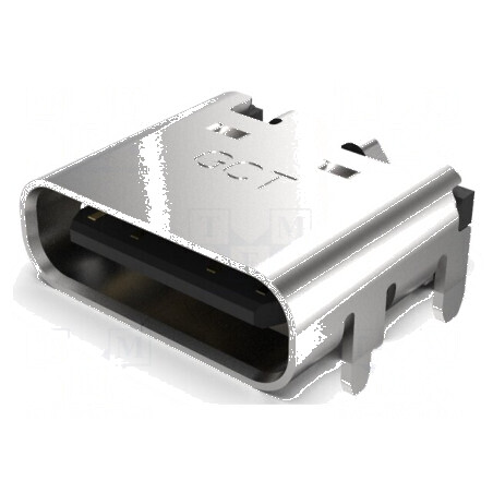 Conector USB C Soclu SMT cu 16 PIN-uri Orizontale pentru Montare pe Placa Superioară | Electronic-mag.ro | Componente Electronice