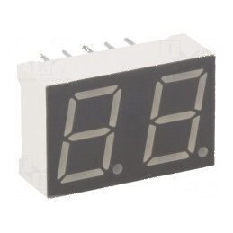 Afișaj LED cu 7 segmente 10mm 0,39" Nr. car: 2 Roșie 24-48 mcd pentru Proiecte Elektronice | Electronic-mag.ro | Componente Electronice