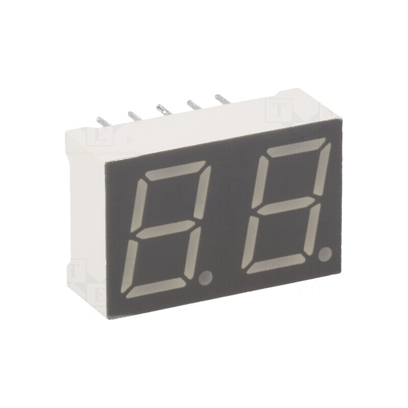 Afișaj LED cu 7 segmente 10mm 0,39" Nr. car: 2 Roșie 24-48 mcd pentru Proiecte Elektronice | Electronic-mag.ro | Componente Electronice