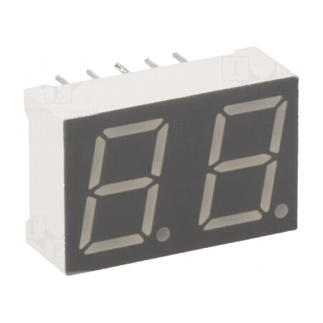 Afișaj LED cu 7 segmente 10mm 0,39" Nr. car: 2 Roșie 24-48 mcd pentru Proiecte Elektronice | Electronic-mag.ro | Componente Electronice