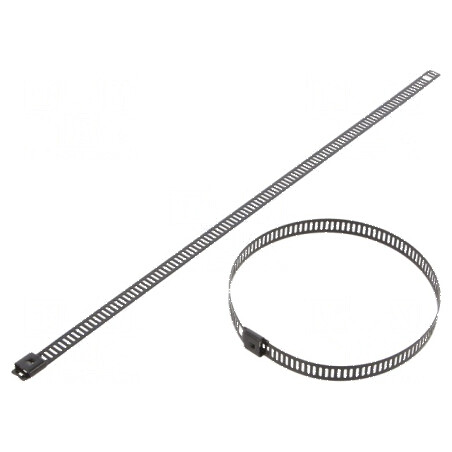 Colier de strângere perforat negru L: 250mm W: 7mm 445N | Electronic-mag.ro | Componente Electronice