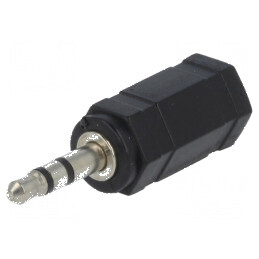 Adaptor Jack 2,5mm la 3,5mm - Soclu și Mufă Neagră pentru Conexiuni Audio | Electronic-mag.ro | Componente Electronice