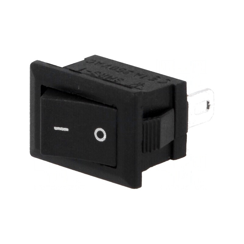 Rocker Switch SPST Poz: 2 ON-OFF 1A/250VAC Negru - Temperatură Operare -30÷80°C, Rezistență 35mΩ | Electronic-mag.ro | Componente Electronice Rocker Switch SPST Poz: 2 ON-OFF 1A/250VAC Negru - Temperatură Operare -30÷80°C, Rezistență 35mΩ | Electronic-mag.ro | Componente Electronice