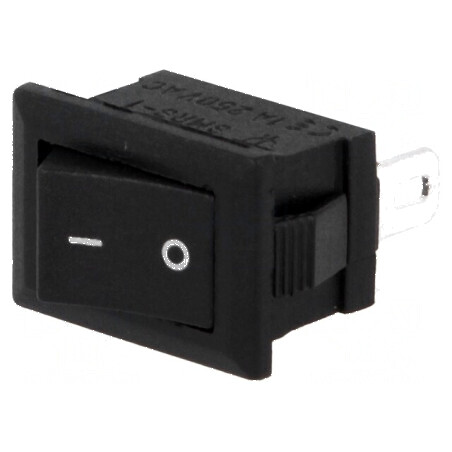 Rocker Switch SPST Poz: 2 ON-OFF 1A/250VAC Negru - Temperatură Operare -30÷80°C, Rezistență 35mΩ | Electronic-mag.ro | Componente Electronice