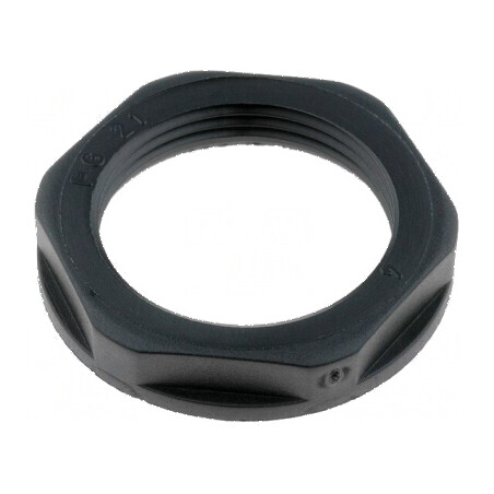 Piuliță PG21 din poliamidă UL94V-2, 36mm, neagră, rezistență temperatură -20° până la 100°C | Electronic-mag.ro | Componente Electronice
