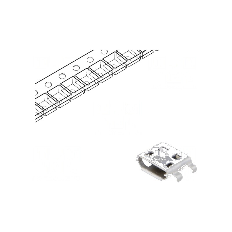 Conector USB B Micro Soclu pentru PCB SMT cu 5 PIN-uri Orizontale - Componentă Electronică | Electronic-mag.ro | Componente Electronice