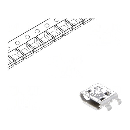 Conector USB B Micro Soclu pentru PCB SMT cu 5 PIN-uri Orizontale - Componentă Electronică | Electronic-mag.ro | Componente Electronice