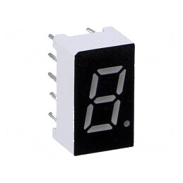 Afişaj LED cu 7 segmente de 7,62mm, 0,3 Nr.car: 1, Roşu, 10mcd | Electronic-mag.ro | Componente Electronice