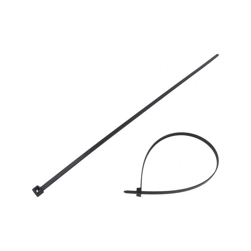 Colier de strângere din poliamidă, 460mm x 7,6mm, capacitate 535N, culoare neagră | Electronic-mag.ro | Componente Electronice