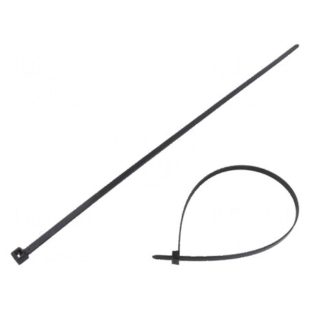 Colier de strângere din poliamidă, 460mm x 7,6mm, capacitate 535N, culoare neagră | Electronic-mag.ro | Componente Electronice