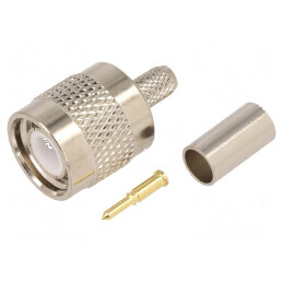 Conector TNC Mufă Tată Drept RG58 Crimpat pentru Cablu - Soluție de Conexiune Profesională | Electronic-mag.ro | Componente Electronice