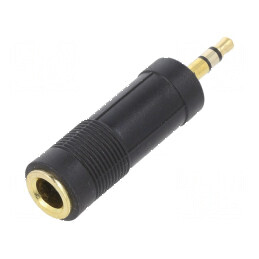 Adaptor Jack 3,5mm 3pin - Mufă la Jack 6,3mm Soclu cu Placare Aurită | Electronic-mag.ro | Componente Electronice
