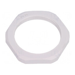 Piuliță PG29 din poliamidă, grosime 7mm, dimensiune cheie 46mm, culoare gri, rezistentă la temperaturi între -40 și 100°C | Electronic-mag.ro | Componente Electronice