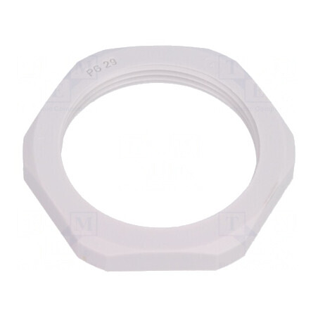 Piuliță PG29 din poliamidă, grosime 7mm, dimensiune cheie 46mm, culoare gri, rezistentă la temperaturi între -40 și 100°C | Electronic-mag.ro | Componente Electronice