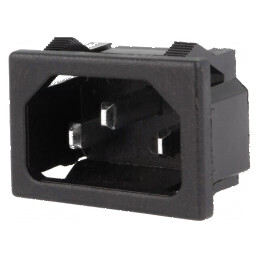 Conector Alimentare AC Soclu Tată 10A 250VAC IEC 60320 - Componente Electrice de Înaltă Calitate | Electronic-mag.ro | Componente Electronice