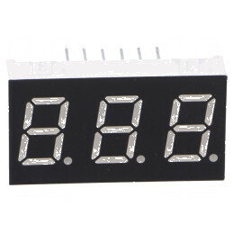 Afișaj LED cu 7 segmente 10,16mm (0,4") Nr. car: 3, Roșie, 11mcd | Electronic-mag.ro | Componente Electronice