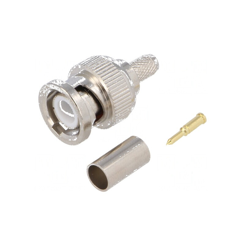 Conector BNC Mufă Tată Drept 50Ω Crimpat pe Cablu Aurit - Accesoriu Profesional pentru Antene și Echipamente RF | Electronic-mag.ro | Componente Electronice