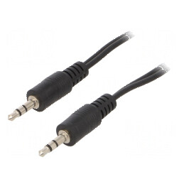 Cablu audio Jack 3,5mm 3pin mufe la ambele capete, lungime 1,2m, negru, PVC | Electronic-mag.ro | Componente Electronice