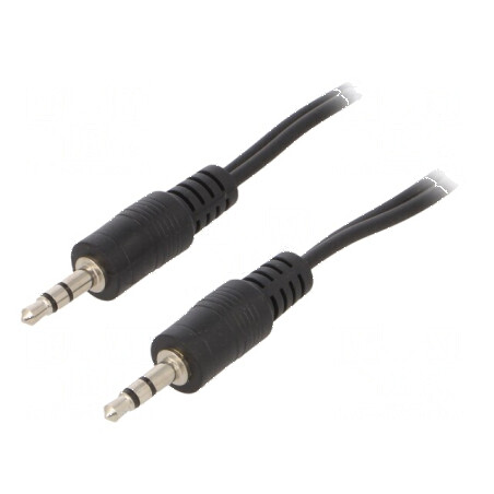 Cablu audio Jack 3,5mm 3pin mufe la ambele capete, lungime 1,2m, negru, PVC | Electronic-mag.ro | Componente Electronice