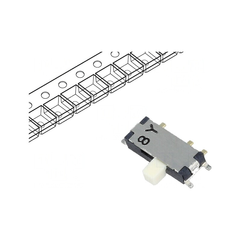 Comutator glisant Poz: 2 SPDT 0,3A/4VDC ON-ON SMT cu terminal curbat | Electronic-mag.ro | Componente Electronice Comutator glisant Poz: 2 SPDT 0,3A/4VDC ON-ON SMT cu terminal curbat | Electronic-mag.ro | Componente Electronice