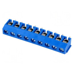 Regletă de conexiuni pentru PCB în unghi de 90°, 5mm, 9 piste, 1,5mm² | Electronic-mag.ro | Componente Electronice