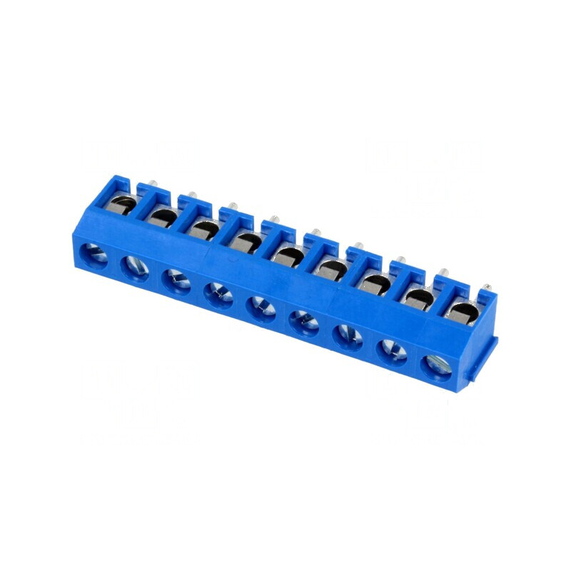 Regletă de conexiuni pentru PCB în unghi de 90°, 5mm, 9 piste, 1,5mm² | Electronic-mag.ro | Componente Electronice