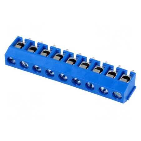 Regletă de conexiuni pentru PCB în unghi de 90°, 5mm, 9 piste, 1,5mm² | Electronic-mag.ro | Componente Electronice