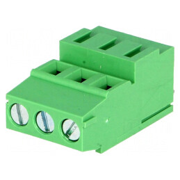 Regletă de Conexiuni pentru PCB în Unghi de 90° - Piste de 5mm, Capacitate 2,5mm², 3 Conexiuni | Electronic-mag.ro | Componente Electronice