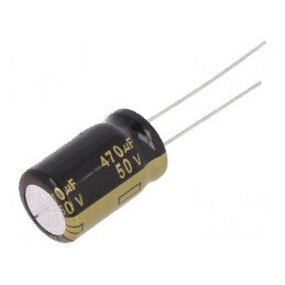 Condensator Electrolitic Low ESR THT 470uF 50VDC Ø12,5x20mm pentru Circuit Electric | Electronic-mag.ro | Componente Electronice