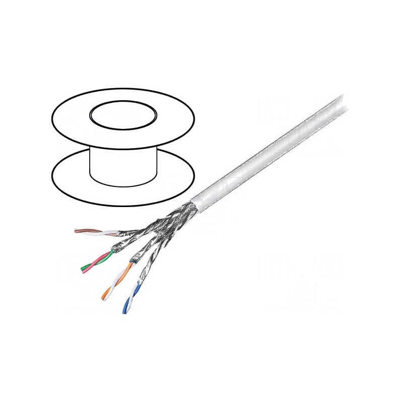 Cablu S/FTP 4x2x27AWG 6 litat CCA PVC gri 100m Ø6,3mm | Electronic-mag.ro | Componente Electronice Cablu S/FTP 4x2x27AWG 6 litat CCA PVC gri 100m Ø6,3mm | Electronic-mag.ro | Componente Electronice