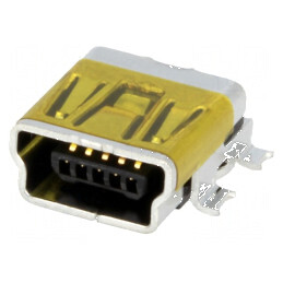 Conector USB B Mini Soclu pentru PCB SMT cu 5 Pini Orizontali | Electronic-mag.ro | Componente Electronice