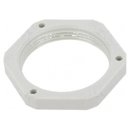 Piuliță PG29 din polistiren, grosime 7mm, cheie 46mm, gri deschis | Electronic-mag.ro | Componente Electronice