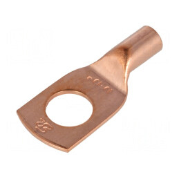 Vârf inelar tubular M10 10mm² pentru crimpare pe cablu, lungime 25,5mm | Electronic-mag.ro | Componente Electronice