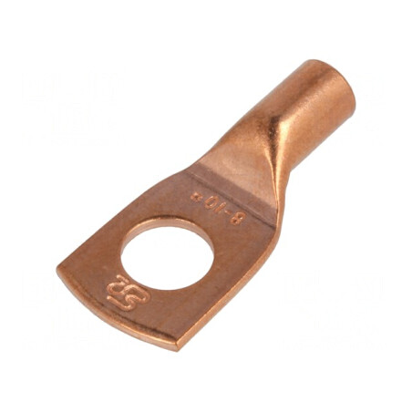 Inelar tubular M8 10mm² cu cablu crimpat, lungime 23,5mm, cupru | Electronic-mag.ro | Componente Electronice