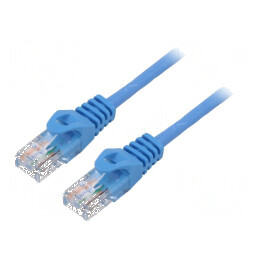 Cablaj de rețea Patch cord U/UTP 5e litat CCA PVC albastru, 0.5m, 26AWG, certificare Fire: 8 | Electronic-mag.ro | Componente Electronice