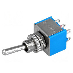 Comutator basculant DPDT ON-ON 2 poziții 3A/250VAC cu terminale pentru lipit | Electronic-mag.ro | Componente Electronice