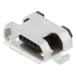 Conector USB B Micro Soclu SMT PIN 5 Orizontale USB 2.0 1,8A pentru Montaj pe Placă de Circuit | Electronic-mag.ro | Componente Electronice