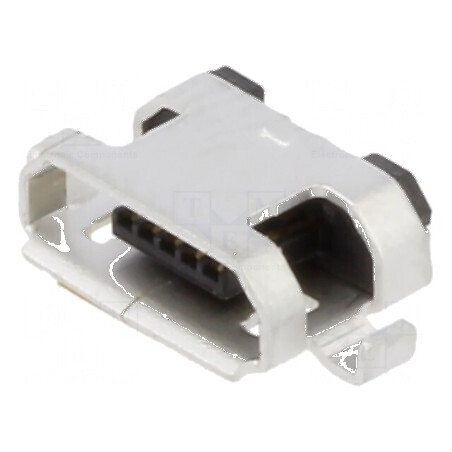 Conector USB B Micro Soclu SMT PIN 5 Orizontale USB 2.0 1,8A pentru Montaj pe Placă de Circuit | Electronic-mag.ro | Componente Electronice