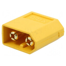 Conector alimentare DC XT60 tată PIN 2 pentru montaj prin panou PCB THT | Electronic-mag.ro | Componente Electronice