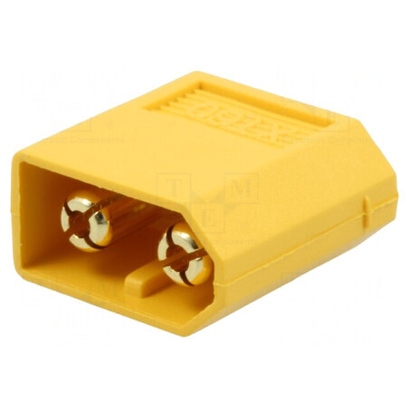 Conector alimentare DC XT60 tată PIN 2 pentru montaj prin panou PCB THT | Electronic-mag.ro | Componente Electronice