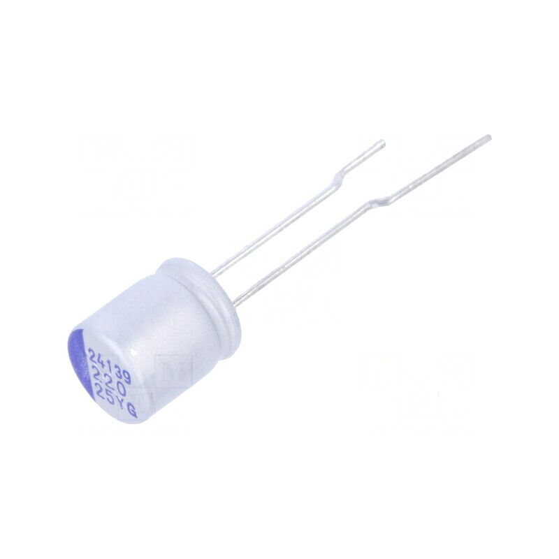 Condensator Hibrid THT 220uF -55÷125°C, Dimensiuni Carcasă Ø8x9,5mm | Electronic-mag.ro | Componente Electronice