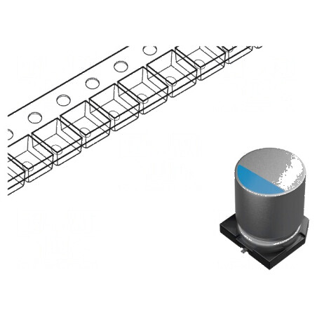 Condensator Hibrid SMD 33uF 50VDC Ø8x10mm Temperatura -55÷125°C ±20% | Electronic-mag.ro | Componente Electronice