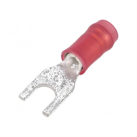 Furcă M3,5 Crimată pe Cablu Roșie - Vârf Ø 3,68mm pentru Secțiuni de 0,3÷1,42mm² | Electronic-mag.ro | Componente Electronice